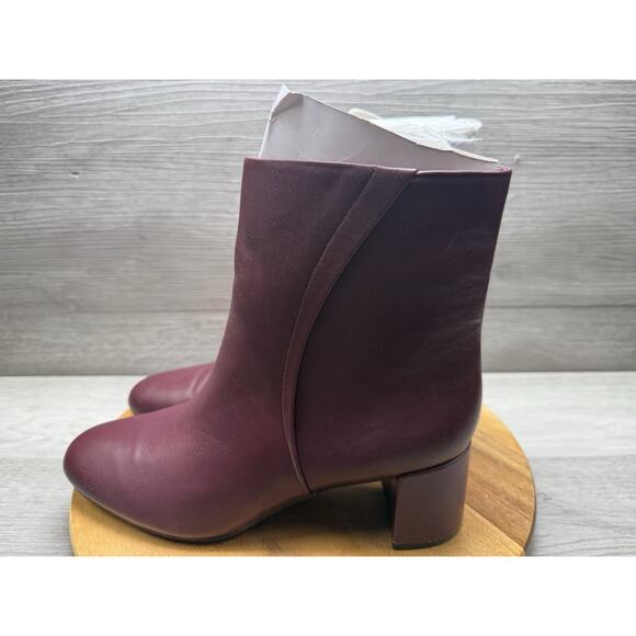 Naturalizer River Ankle Boot Leather Bootie | Cabernet Sauvignon Red Leather 11 - Picture 2 of 8